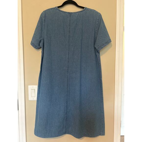 Y2K Blair Peasant Jumper Dress Denim Blue Jean Ladybug Embroidered Cottage Whims - Picture 4 of 5